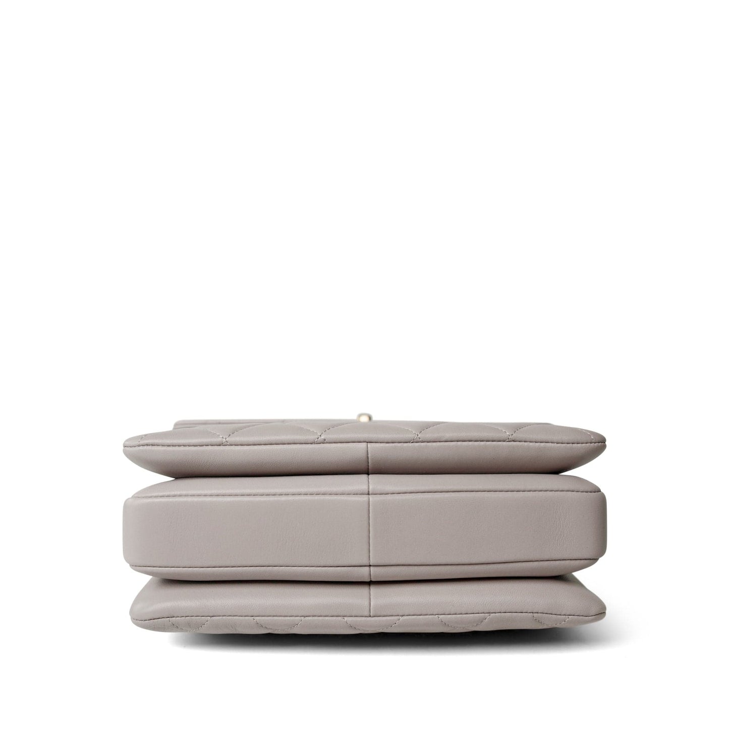 22B Grey Lambskin Quilted Trendy CC Small Light Gold Hardware