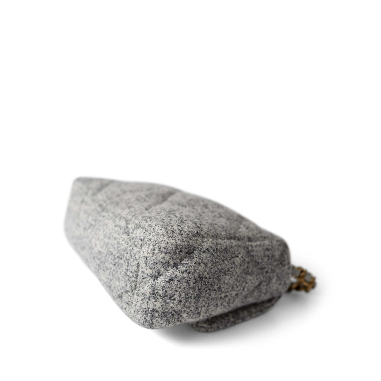 Light Grey Ecru Quilted 19 Flap Small Mixed Hardware