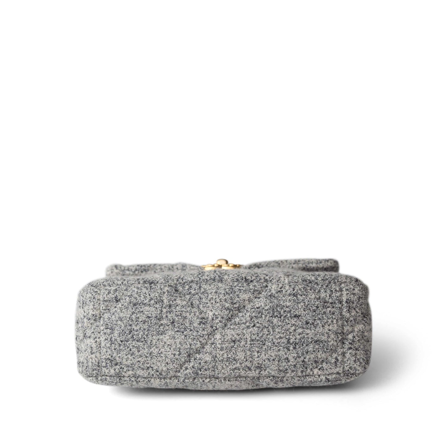 Light Grey Ecru Quilted 19 Flap Small Mixed Hardware