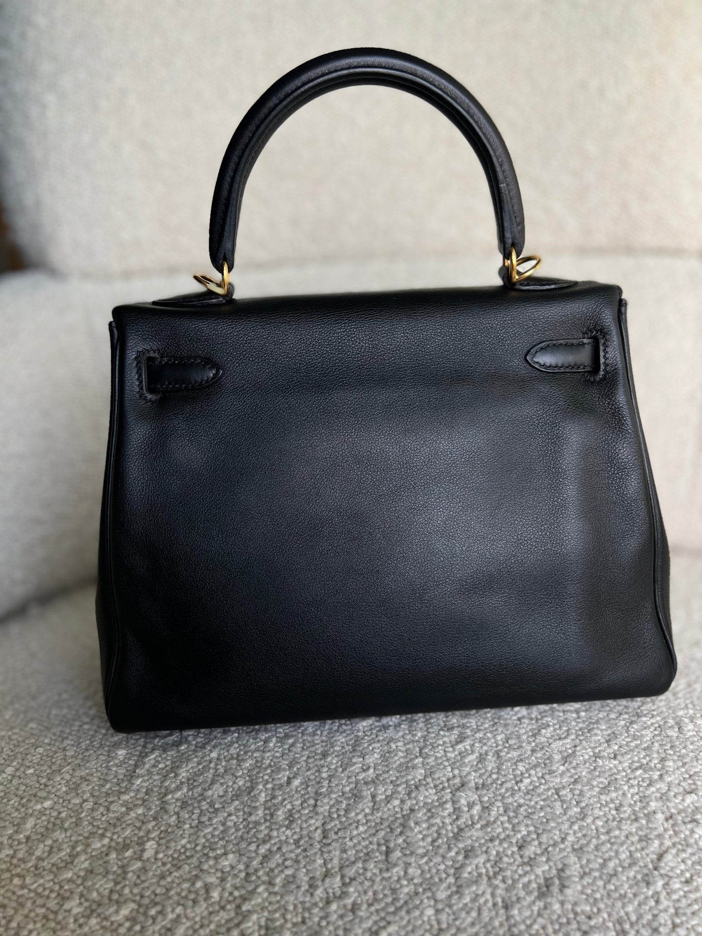 Hermes Kelly 25 Black GHW