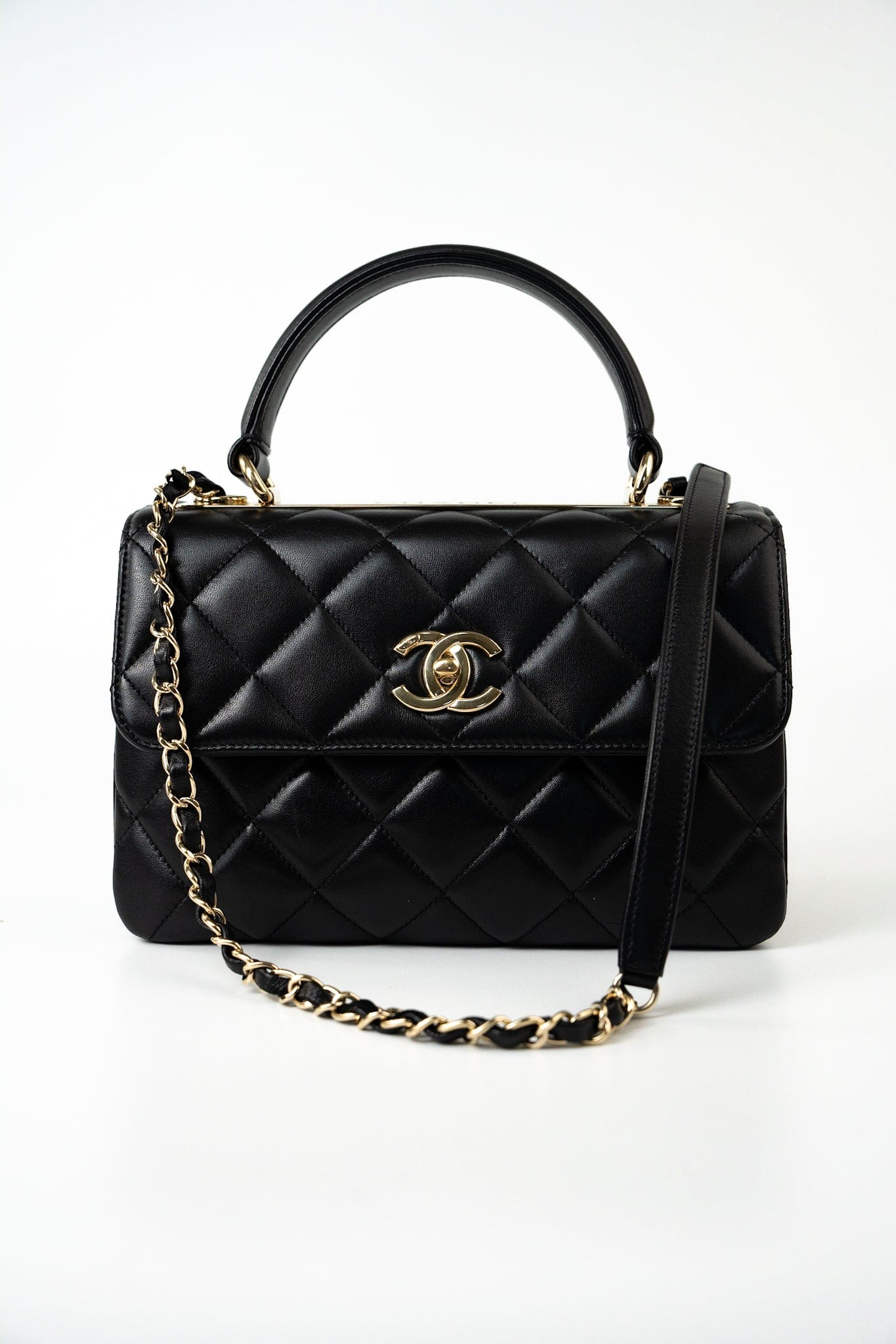 Lambskin Quilted Trendy CC Small Light Gold Hardware