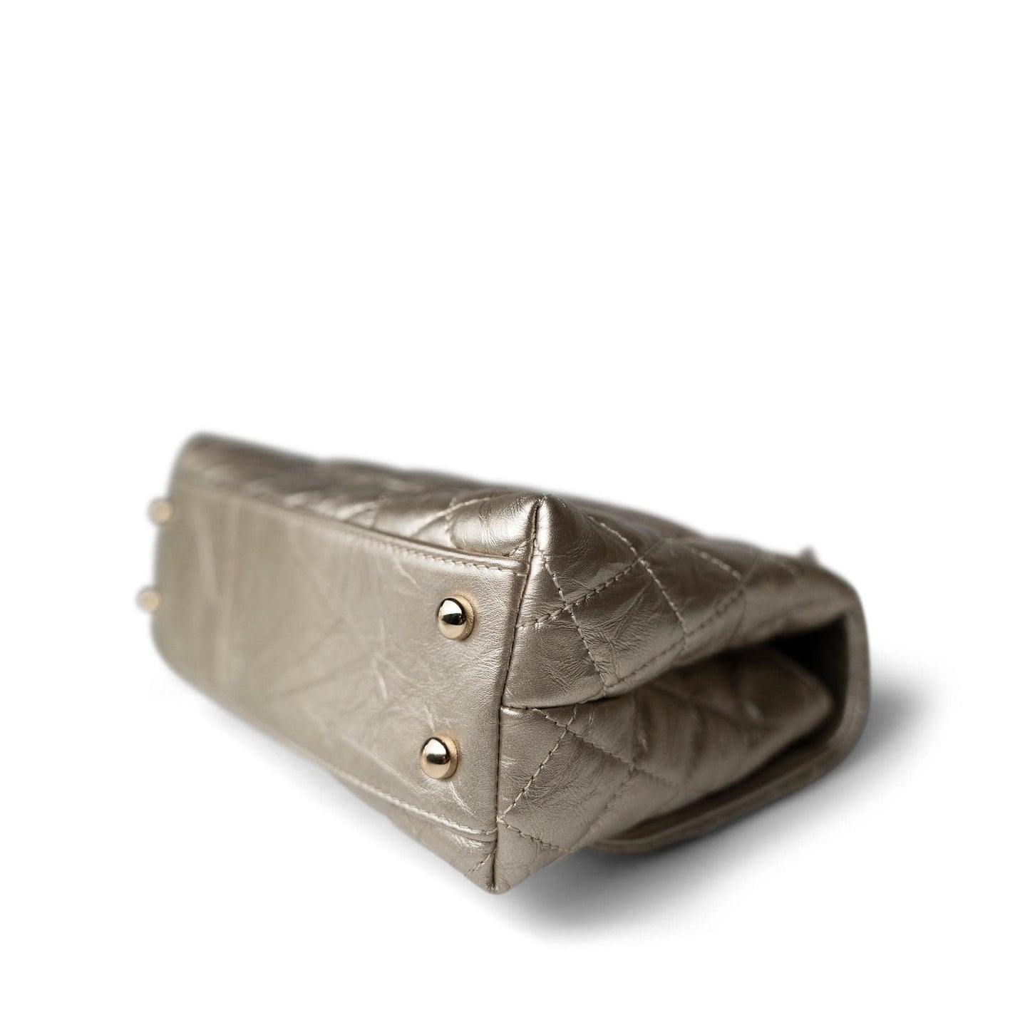 20A Metallic Aged Calfskin Quilted Small Coco Handle Light Gold Hardware