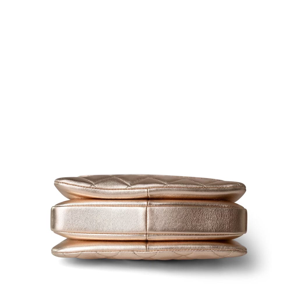 Metallic Lambskin Quilted Trendy CC Small