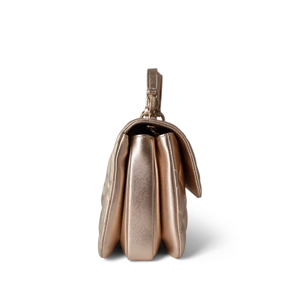 Metallic Lambskin Quilted Trendy CC Small