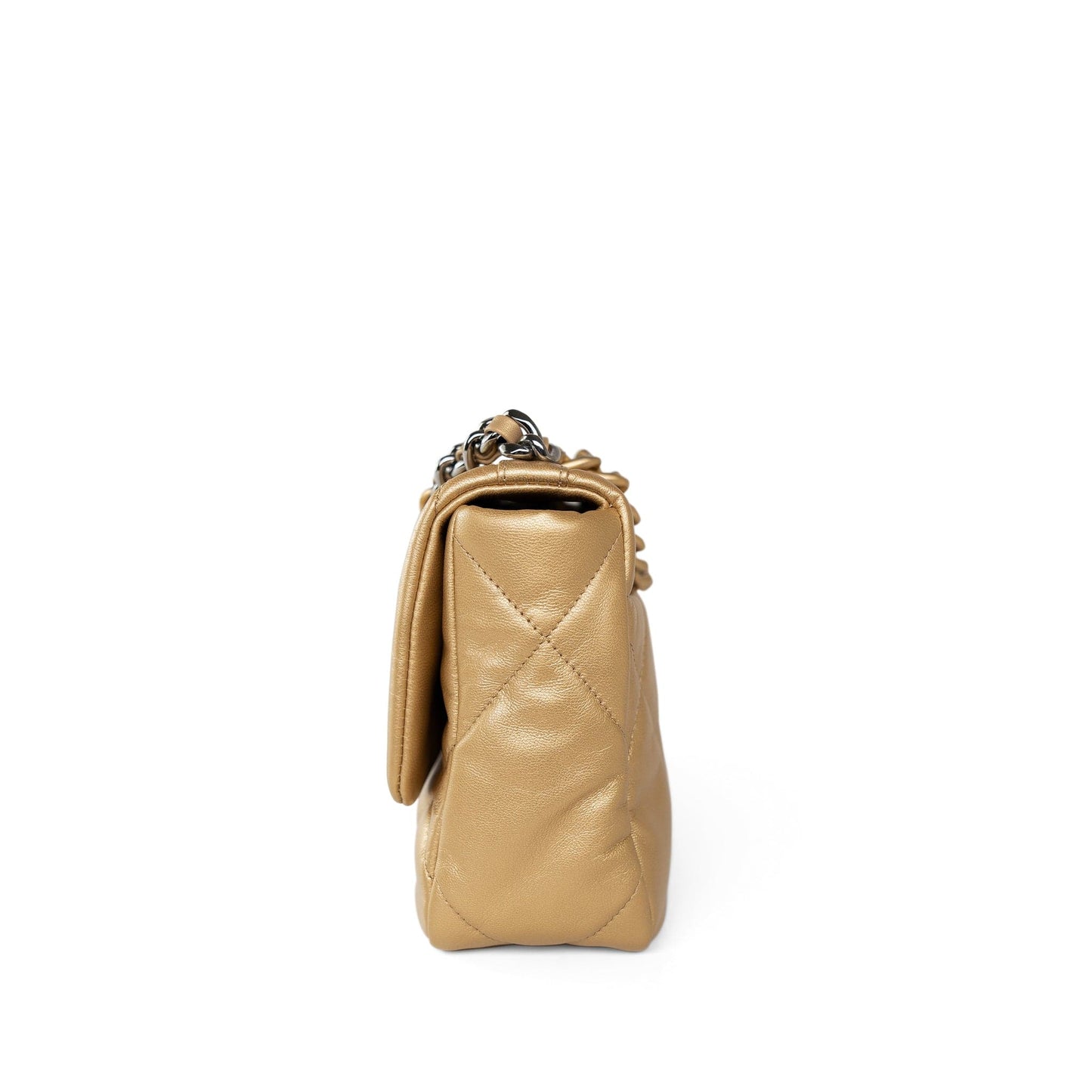 Metallic Goatskin Quilted 19 Flap Small Mixed Hardware