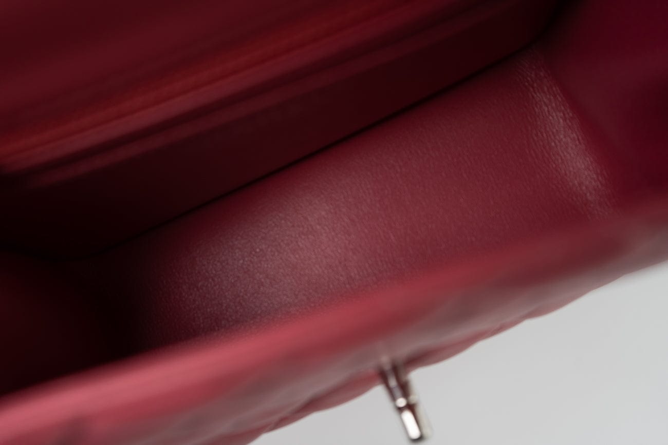 Mini Square Pink Lambskin Quilted Flap SHW