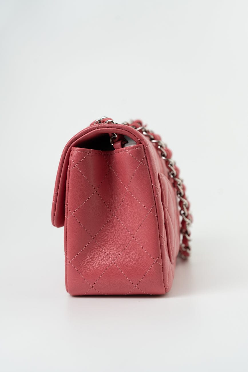 Mini Square Pink Lambskin Quilted Flap SHW