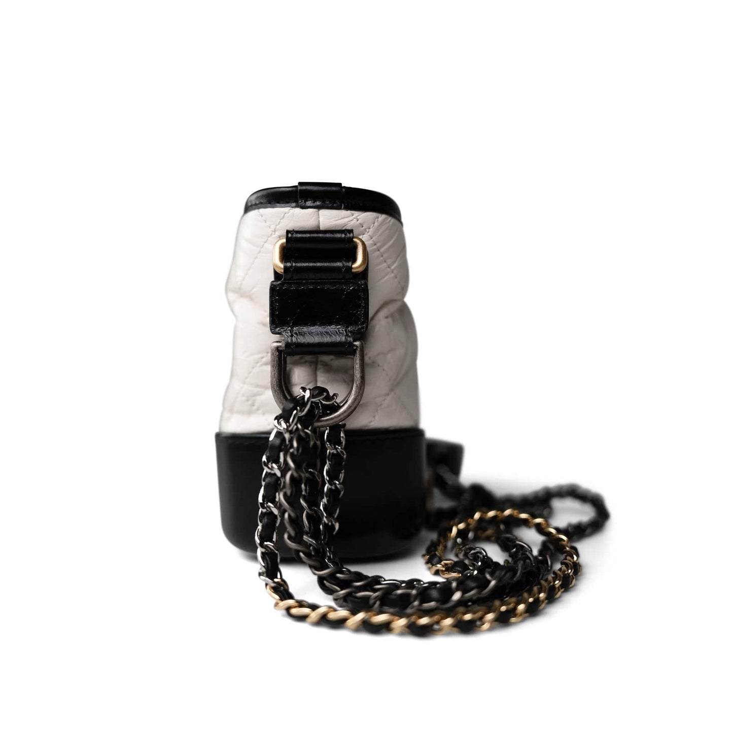 Gabrielle Hobo Bag White Black Mini Mixed Hardware