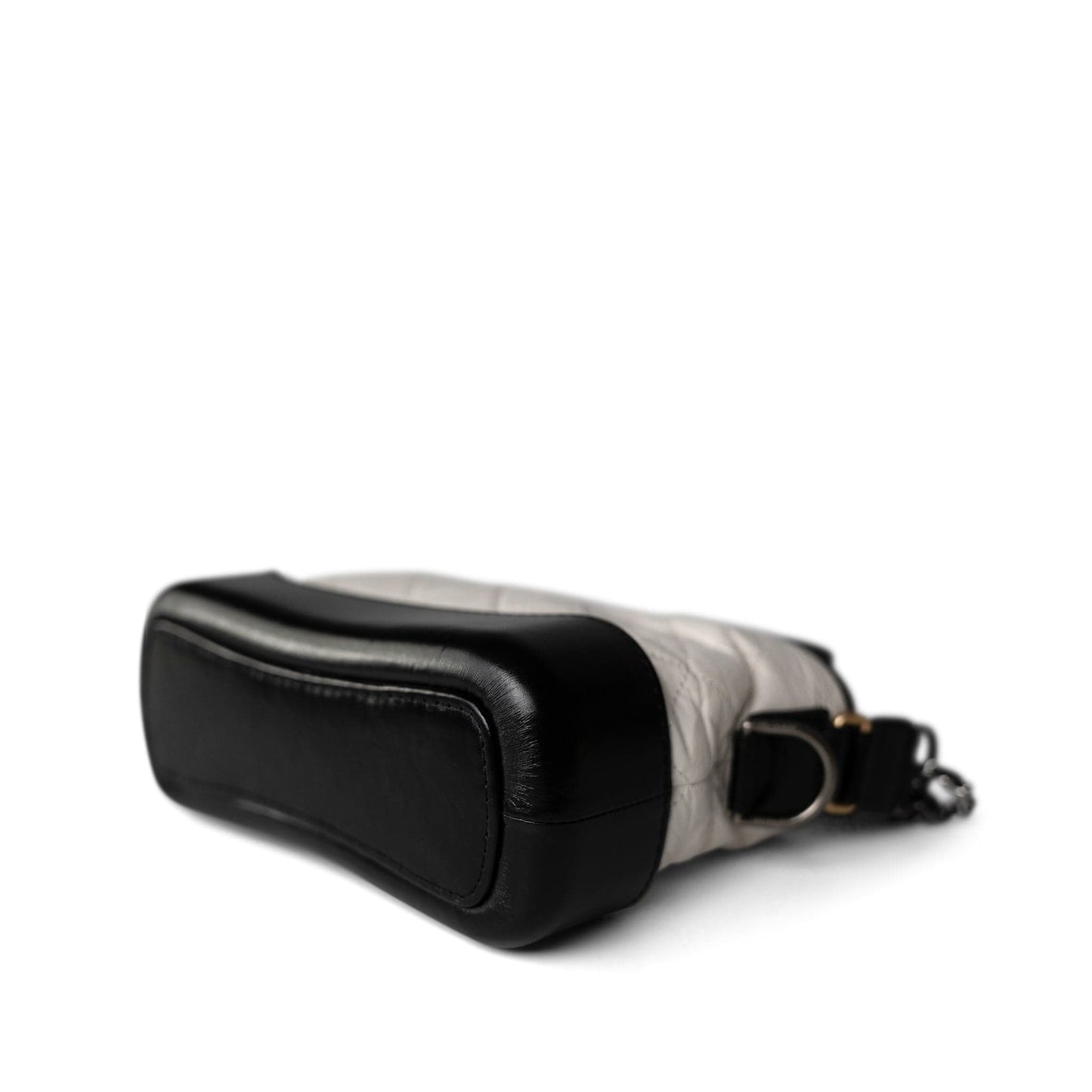 Gabrielle Hobo Bag White Black Mini Mixed Hardware