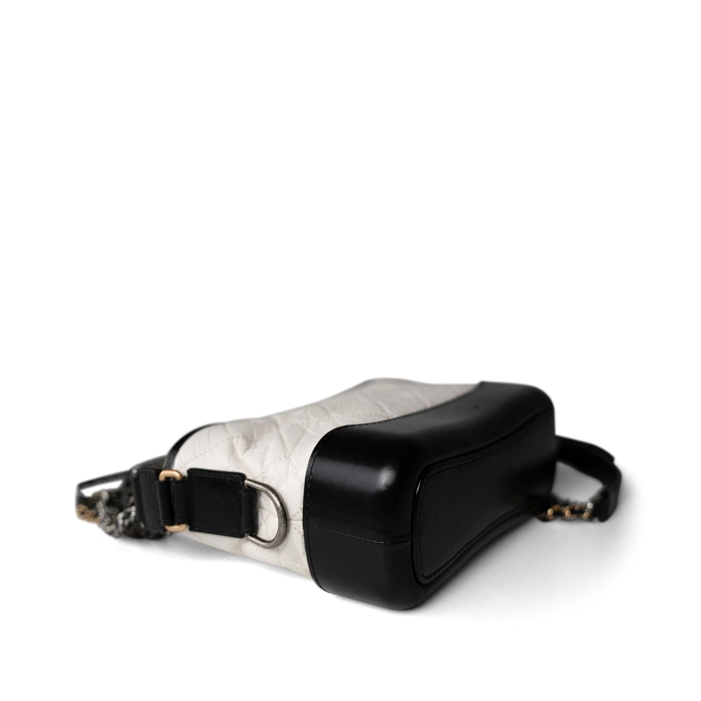 Gabrielle Hobo Bag White Black Mini Mixed Hardware