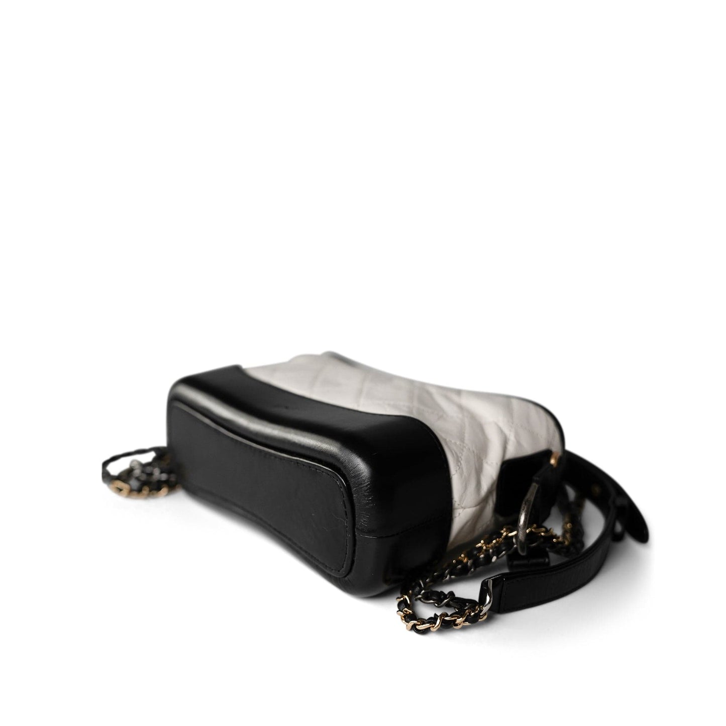 Gabrielle Hobo Bag White Black Mini Mixed Hardware