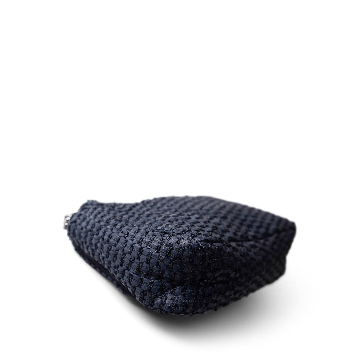 Navy Raffia Quilted 19 Flap Small Mixed Hardware