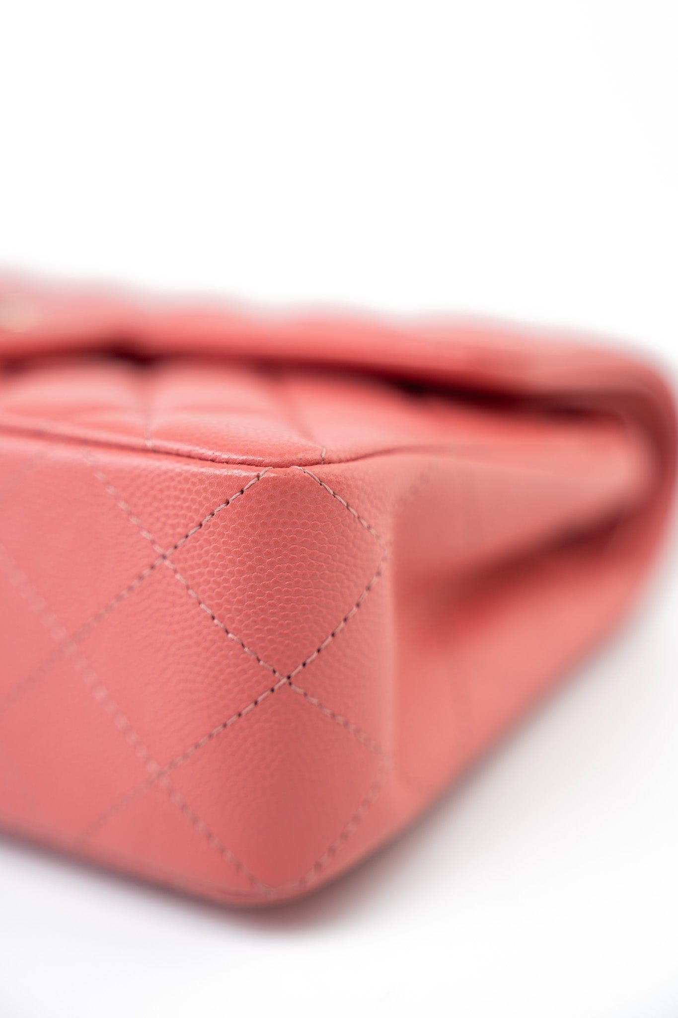 18S Pink Caviar Quilted Classic Flap Small Light Gold Hardware