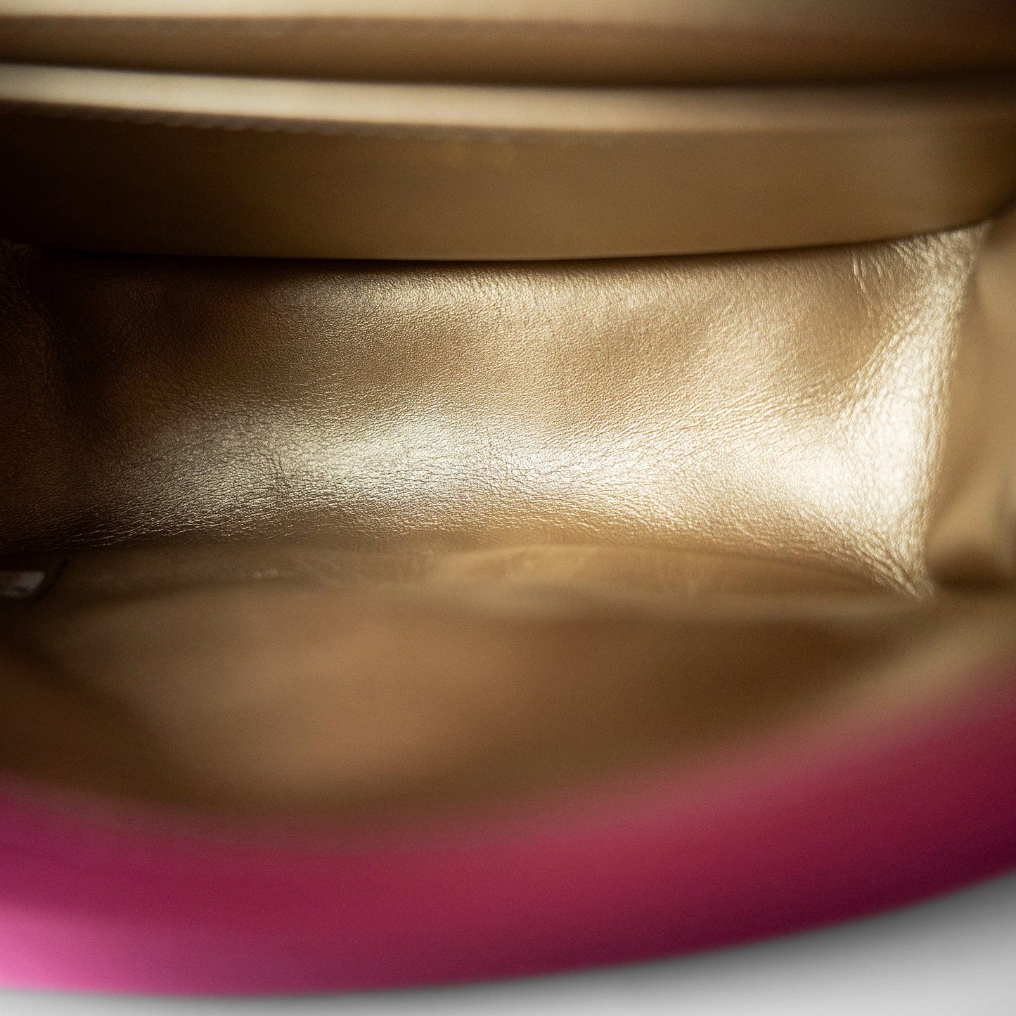 20S Pink Lambskin Quilted Pearl Crush Mini Aged Gold Hardware