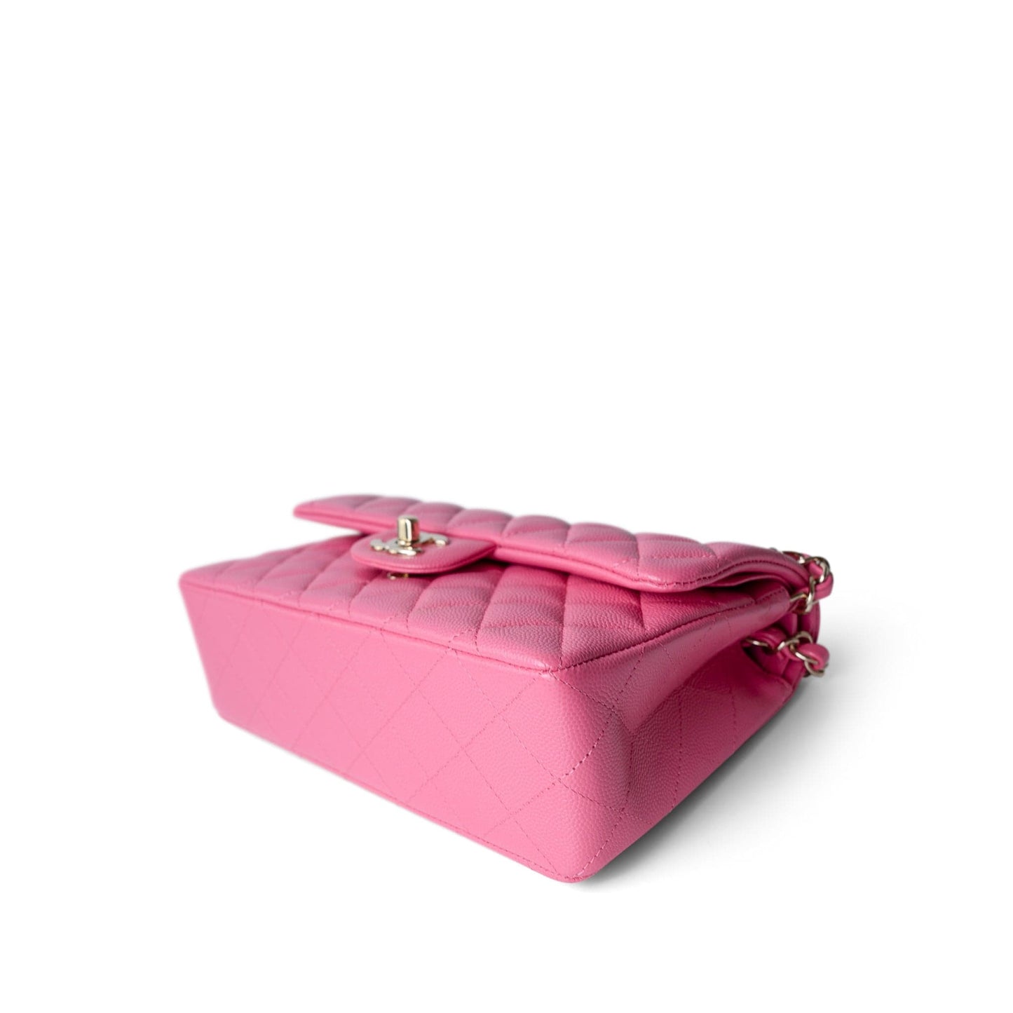 21C Pink Caviar Quilted Small Classic Flap Light Gold Hardware