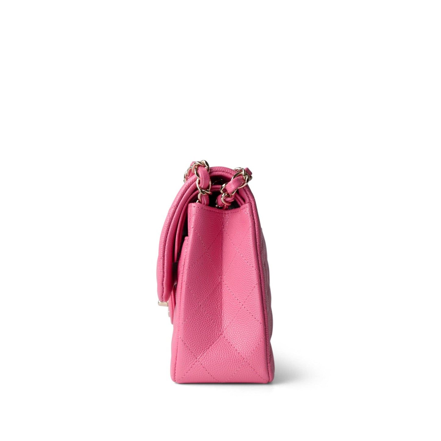 21C Pink Caviar Quilted Small Classic Flap Light Gold Hardware