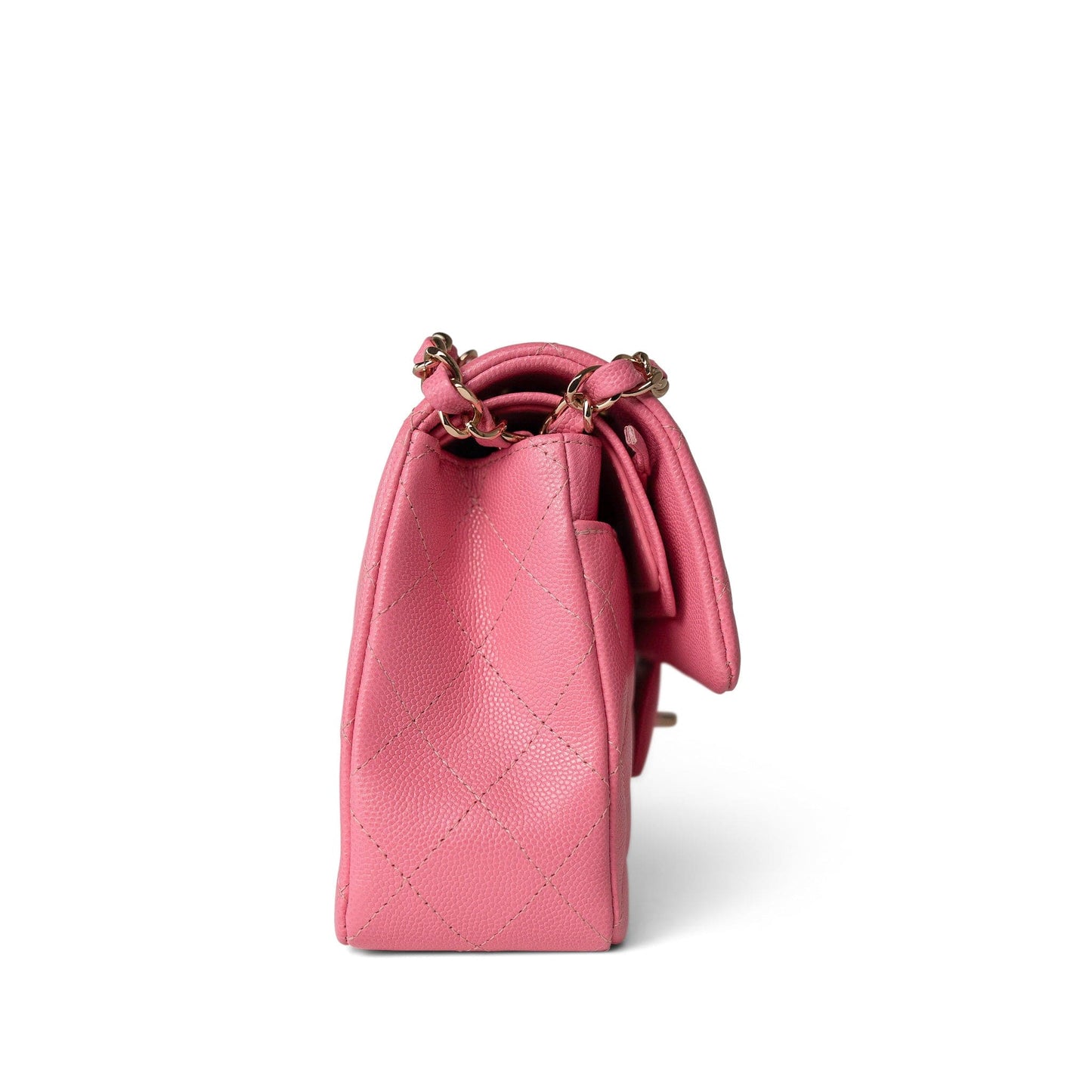 21P Pink Caviar Quilted Classic Flap Small Light Gold Hardware