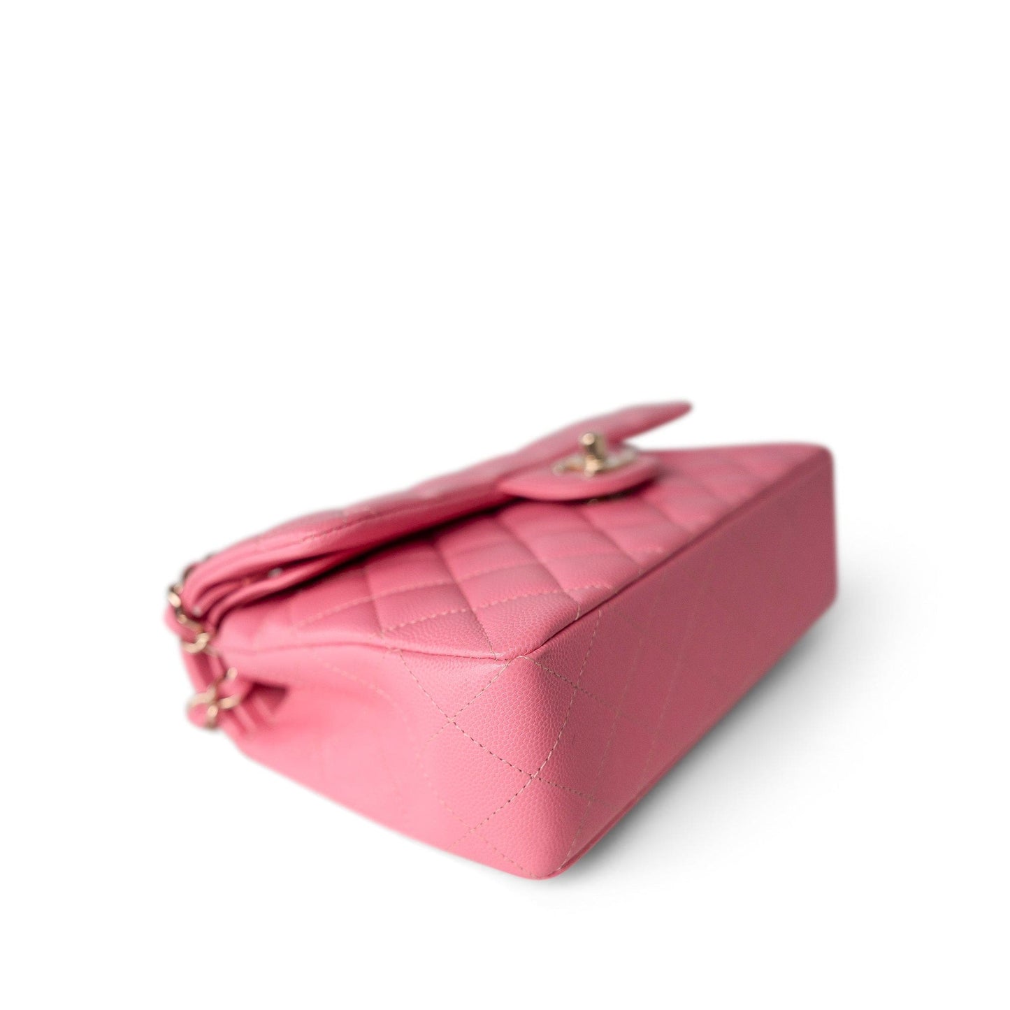 21P Pink Caviar Quilted Classic Flap Small Light Gold Hardware
