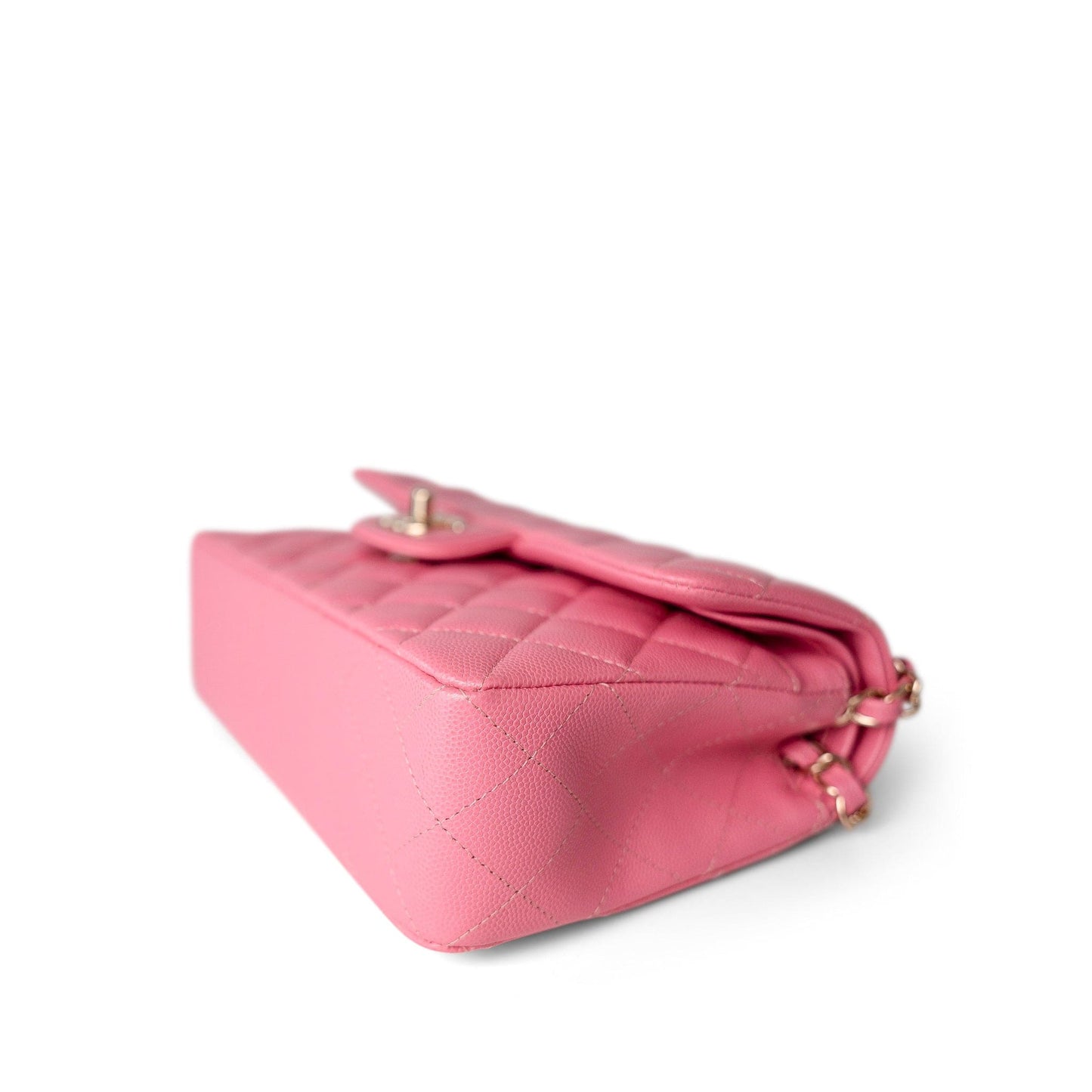 21P Pink Caviar Quilted Classic Flap Small Light Gold Hardware