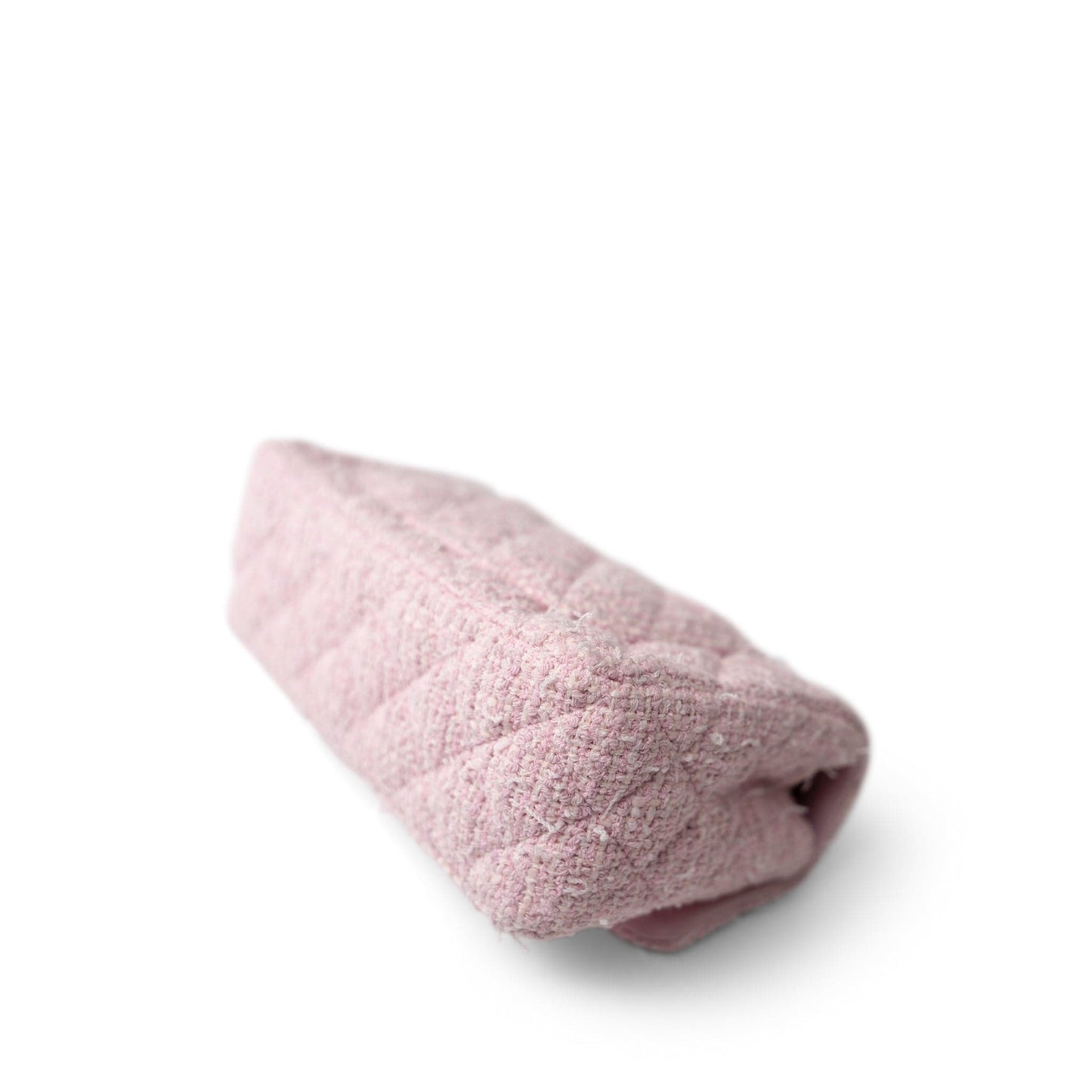 21S Pink White Tweed Quilted Mini Rectangular Flap Light Gold Hardware