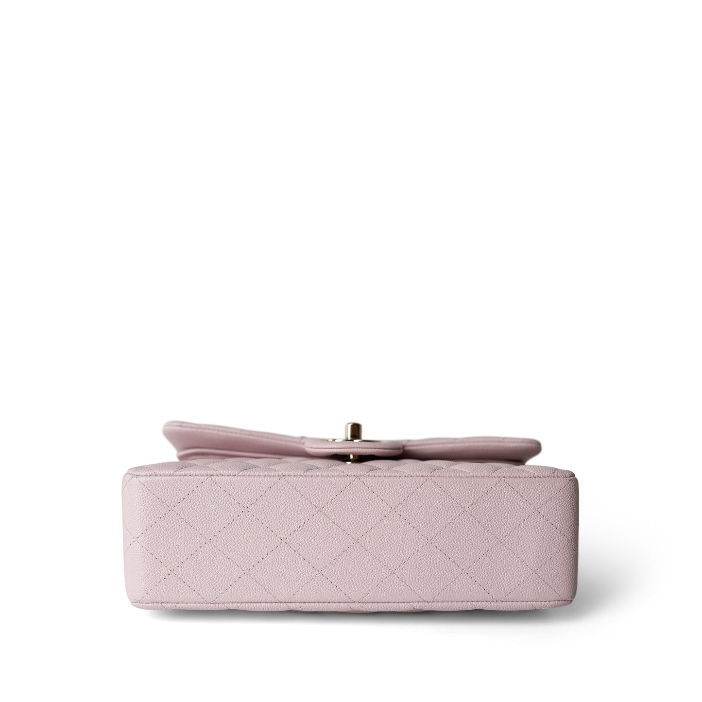 21S Rose Clair Caviar Quilted Classic Flap Small Light Gold Hardware