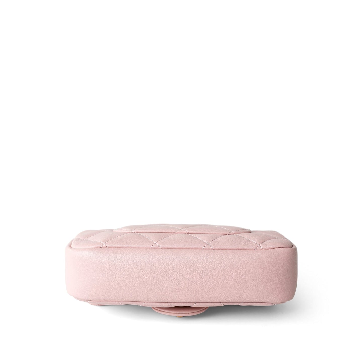 22B Light Pink Lambskin Quilted Mini Heart Charms Flap Antique Gold Hardware