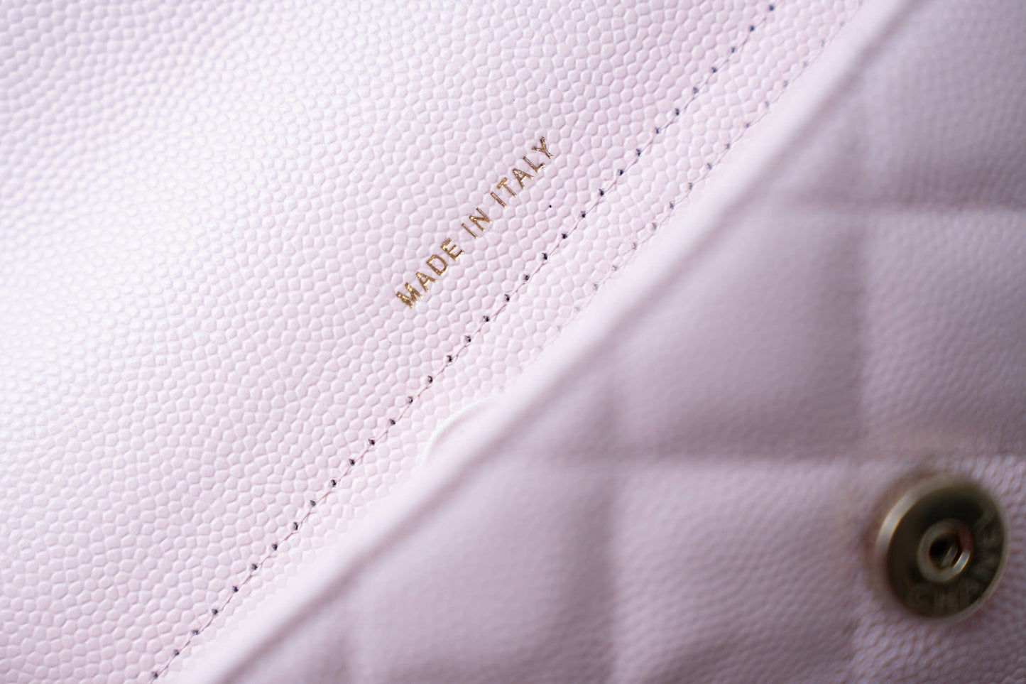 22P Light Pink Caviar Quilted Flap Phone Holder with Classic Chain LGHW