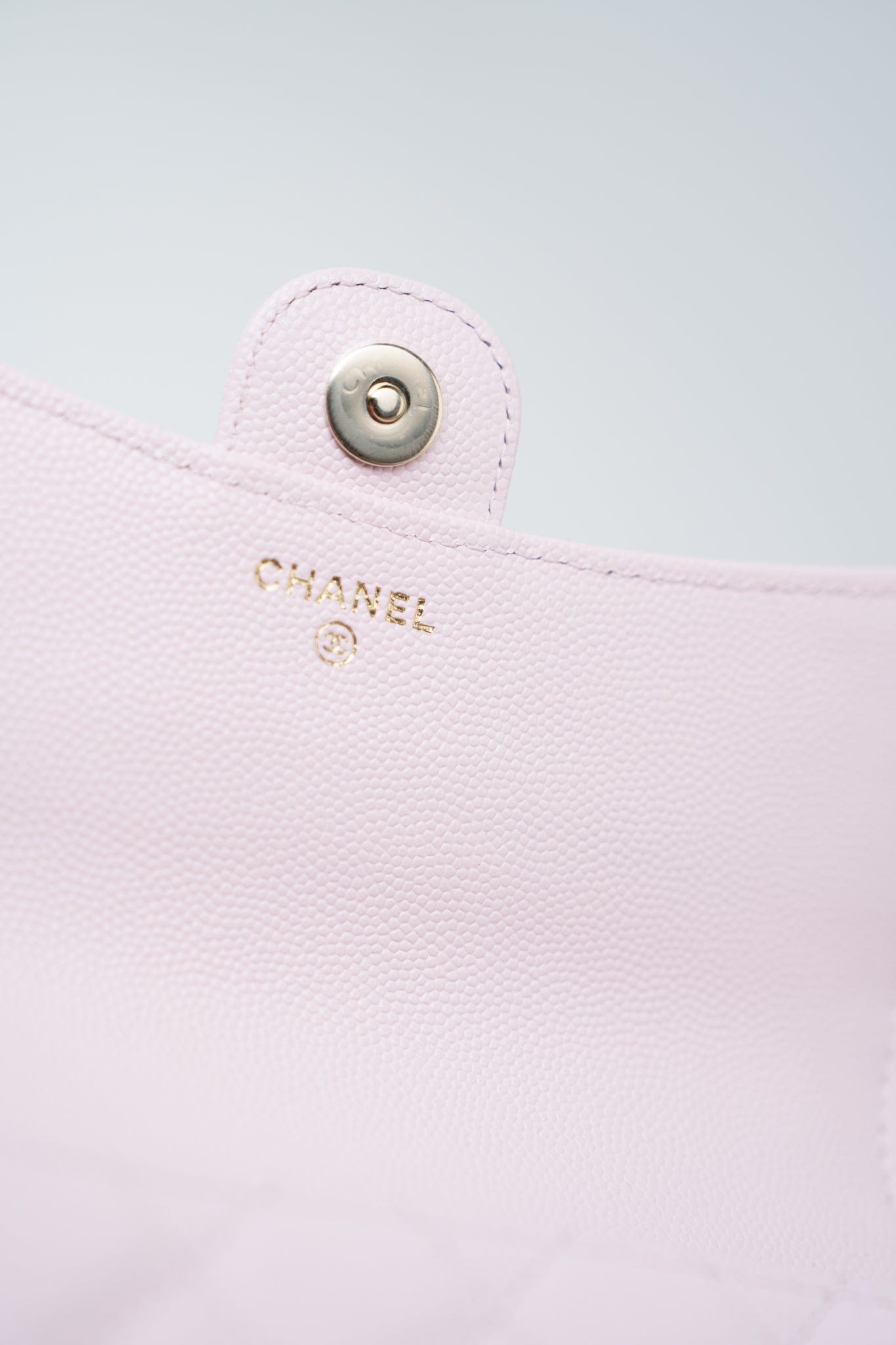 22P Light Pink Caviar Quilted Flap Phone Holder with Classic Chain LGHW