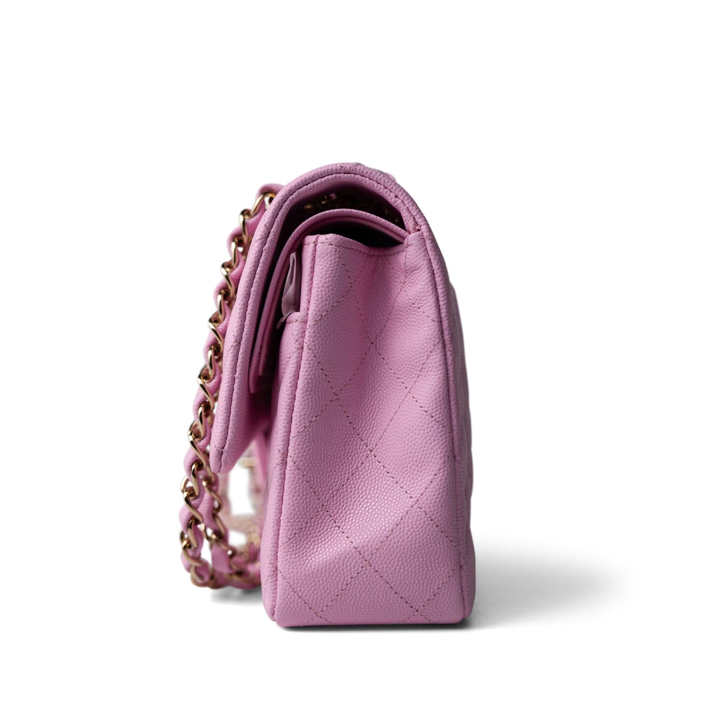 23P Pink Caviar Quilted Classic Flap Medium Light Gold Hardware