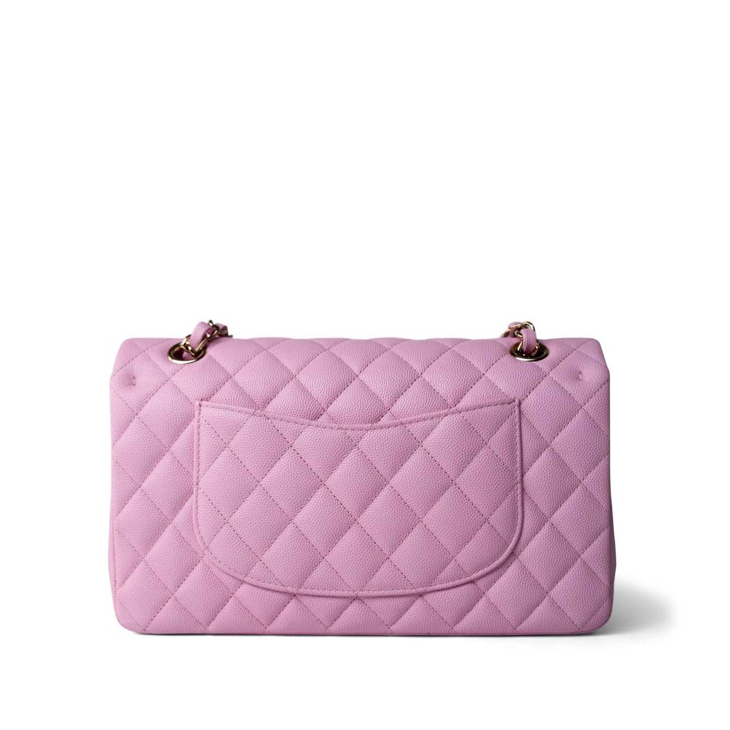 23P Pink Caviar Quilted Classic Flap Medium Light Gold Hardware