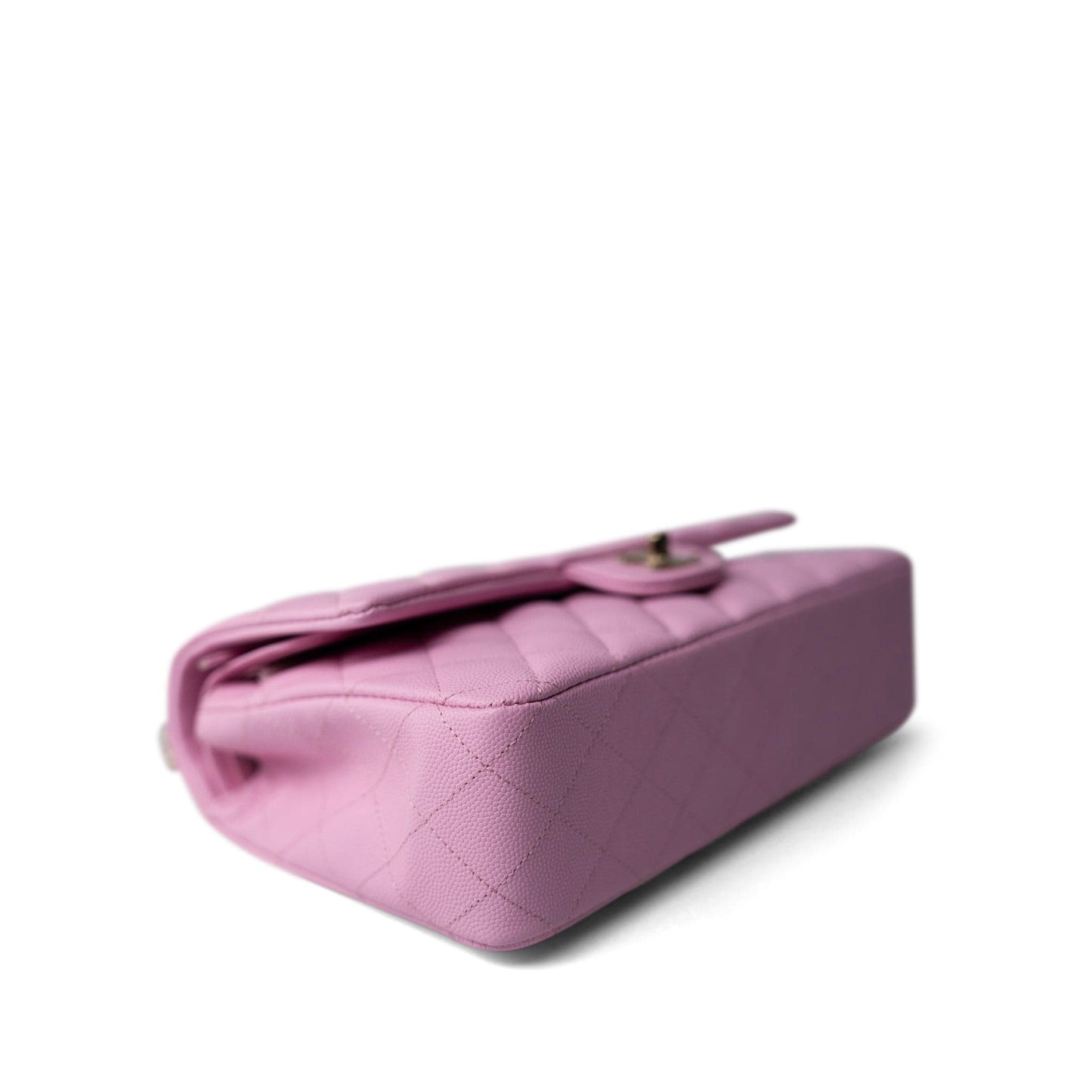 23P Pink Caviar Quilted Classic Flap Medium Light Gold Hardware
