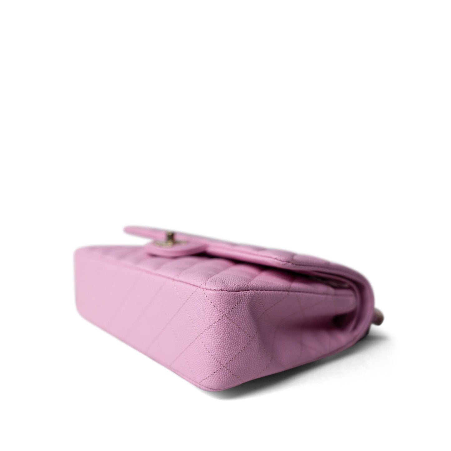 23P Pink Caviar Quilted Classic Flap Medium Light Gold Hardware