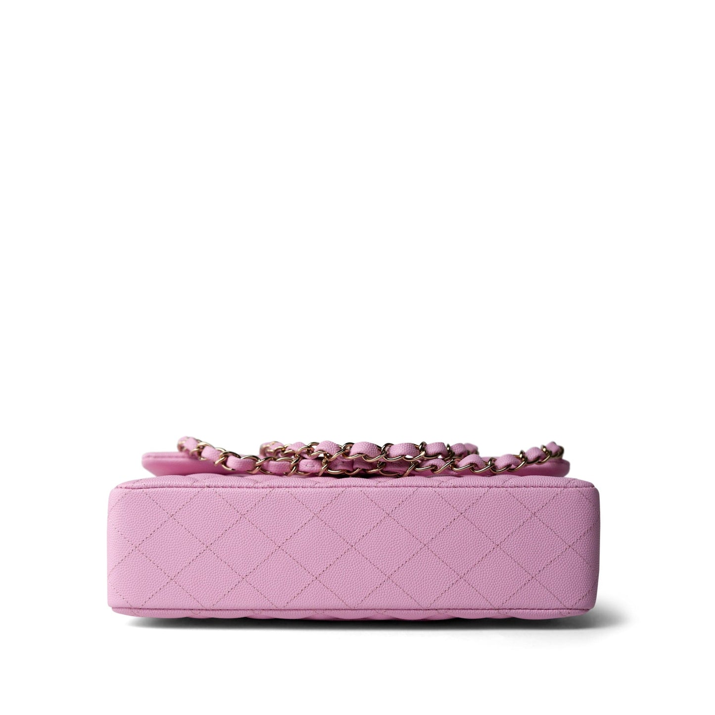 23P Pink Caviar Quilted Classic Flap Medium Light Gold Hardware