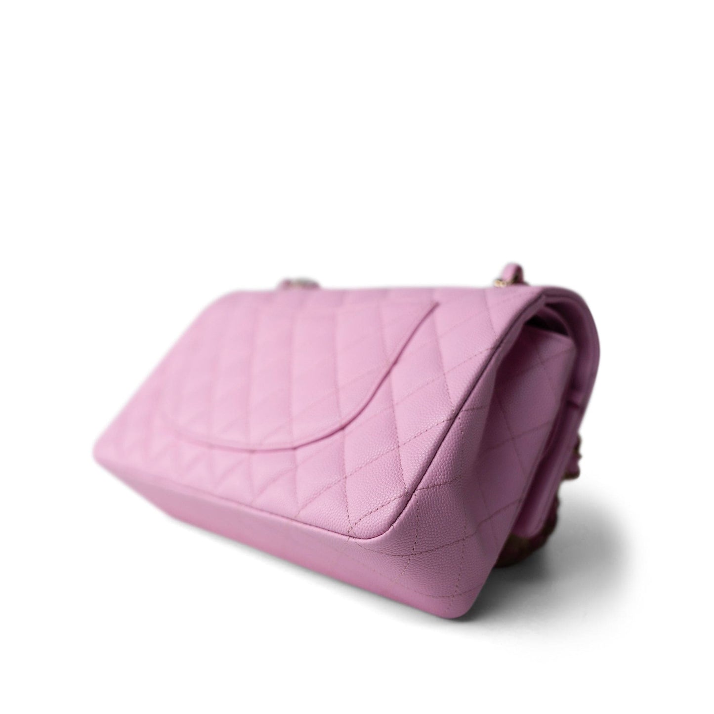 23P Pink Caviar Quilted Classic Flap Medium Light Gold Hardware