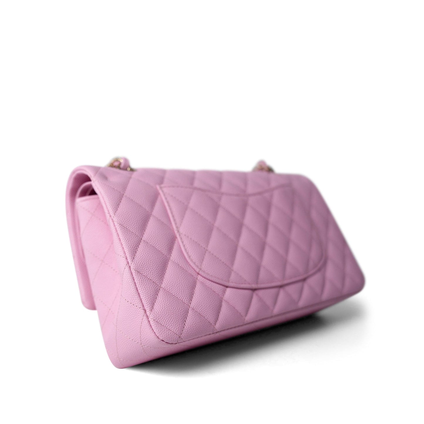 23P Pink Caviar Quilted Classic Flap Medium Light Gold Hardware