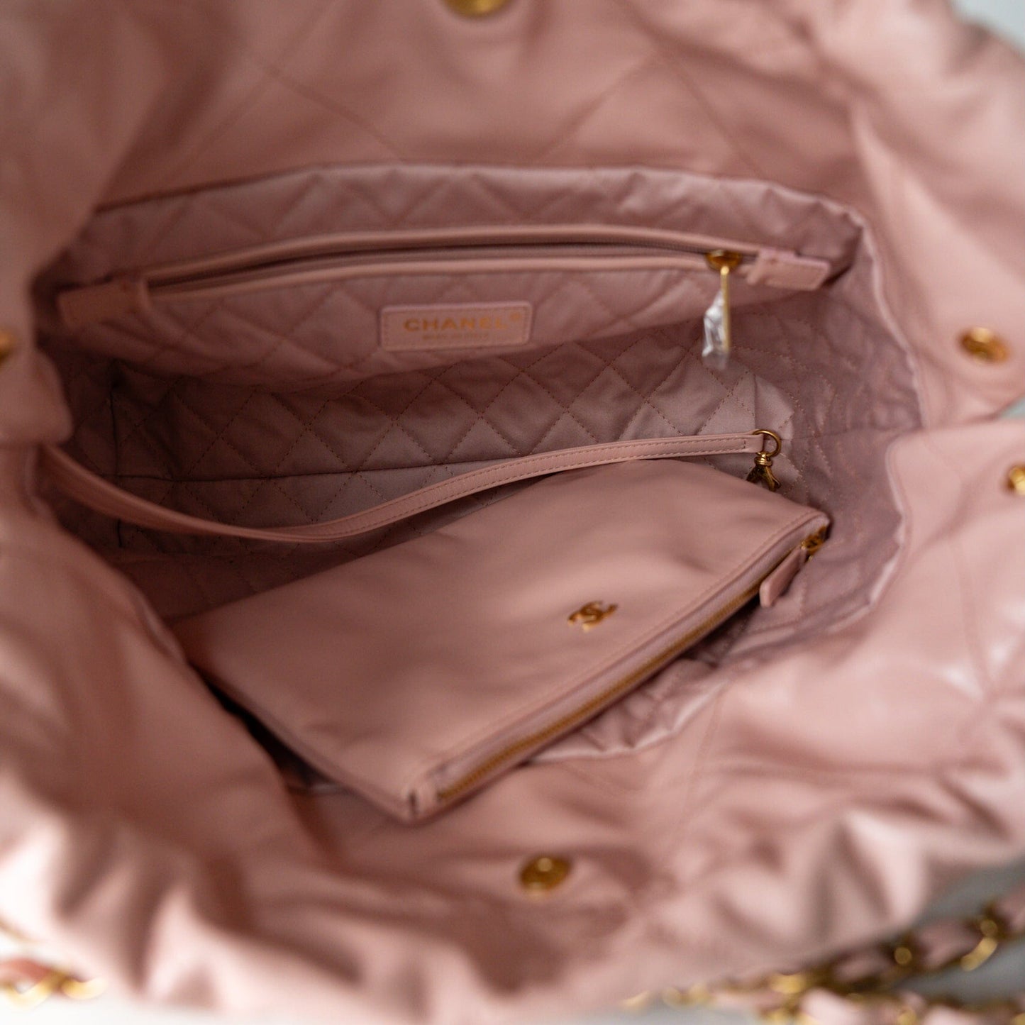 23S Rose Claire (Pink) Small Calfskin Quilted 22 Bag AGHW