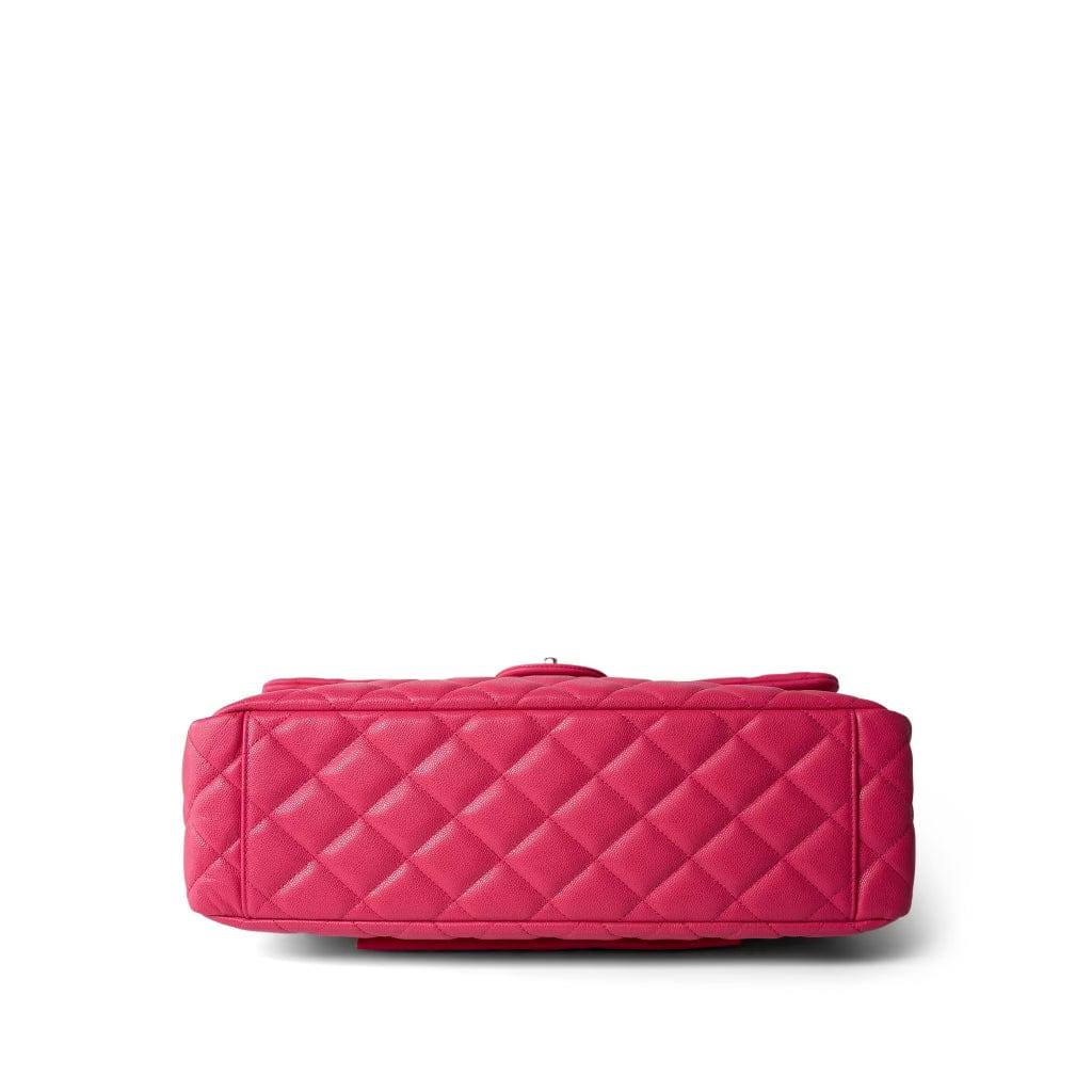 24C Maxi Travel Flap Pink Caviar Quilted Light Gold Hardware