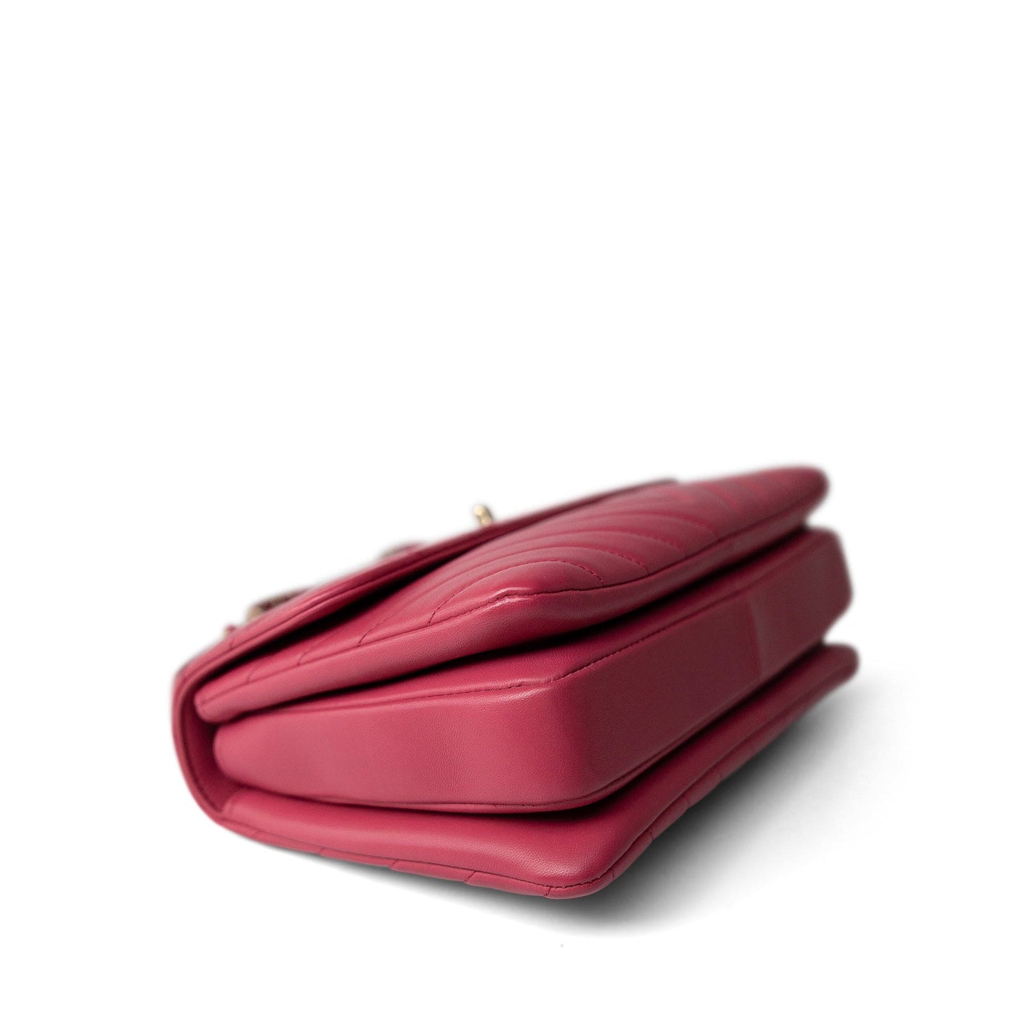 Dark Pink Chevron Trendy CC Light Gold Hardware