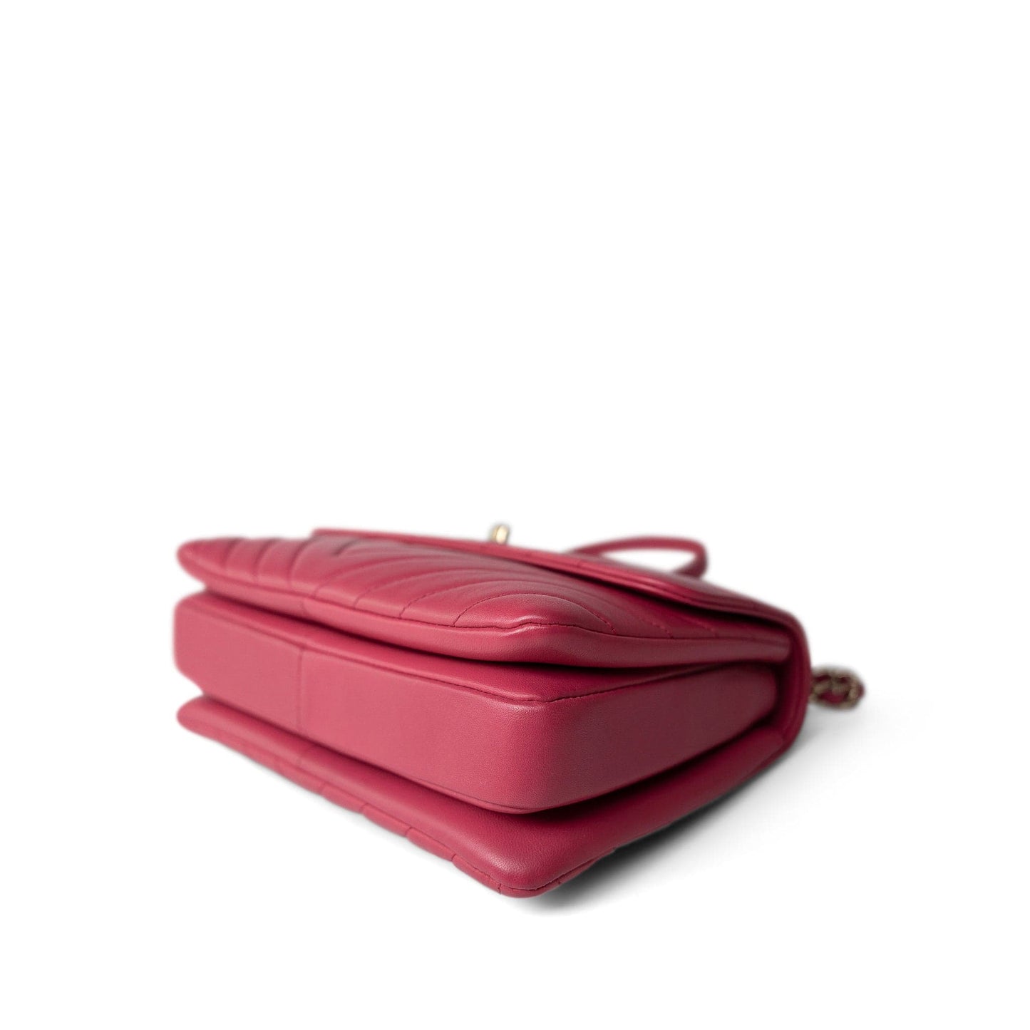 Dark Pink Chevron Trendy CC Light Gold Hardware