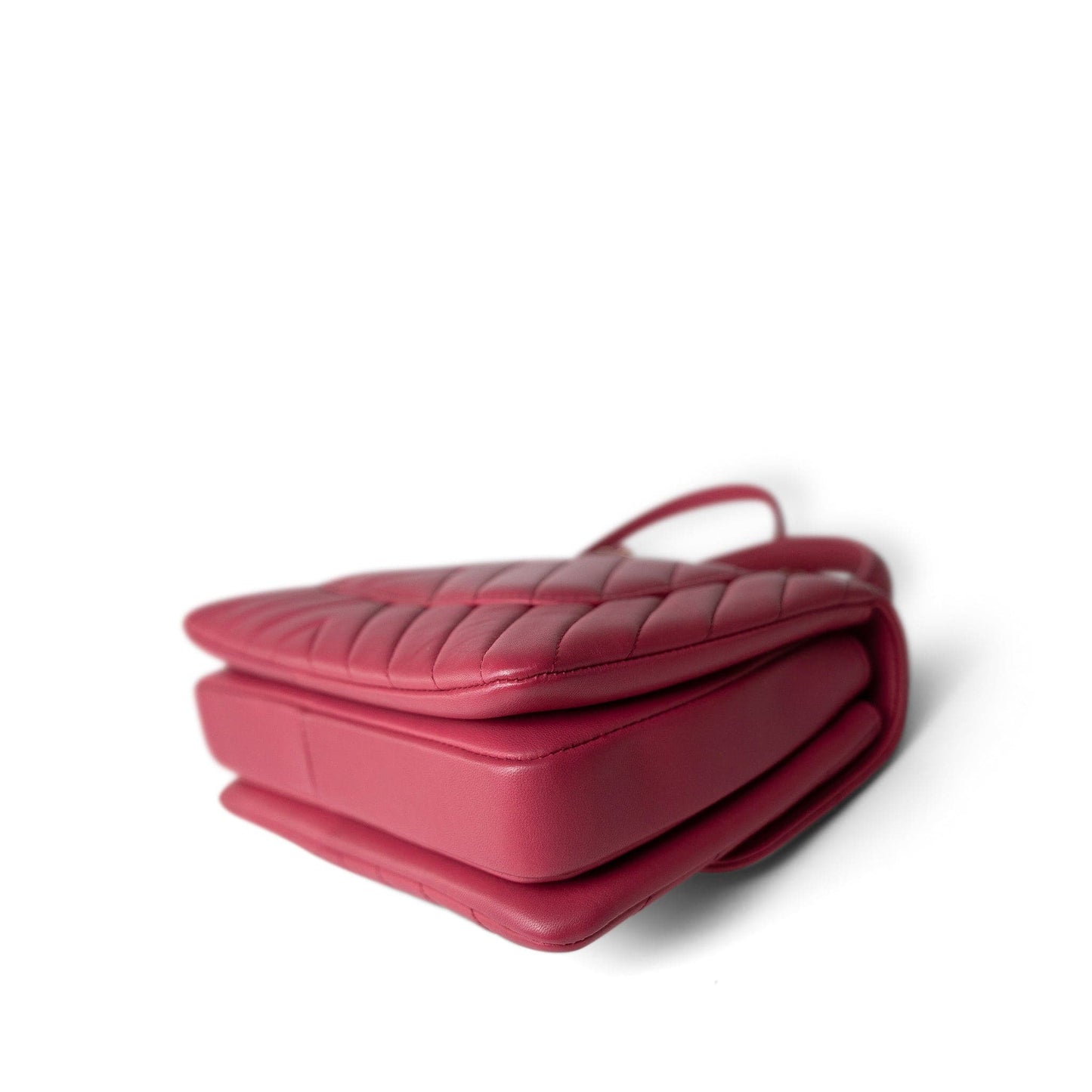 Dark Pink Chevron Trendy CC Light Gold Hardware