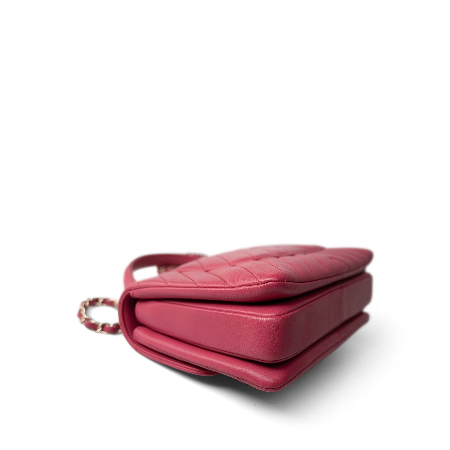 Dark Pink Chevron Trendy CC Light Gold Hardware