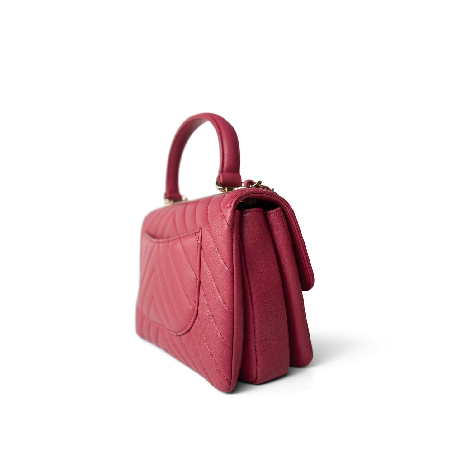 Dark Pink Chevron Trendy CC Light Gold Hardware