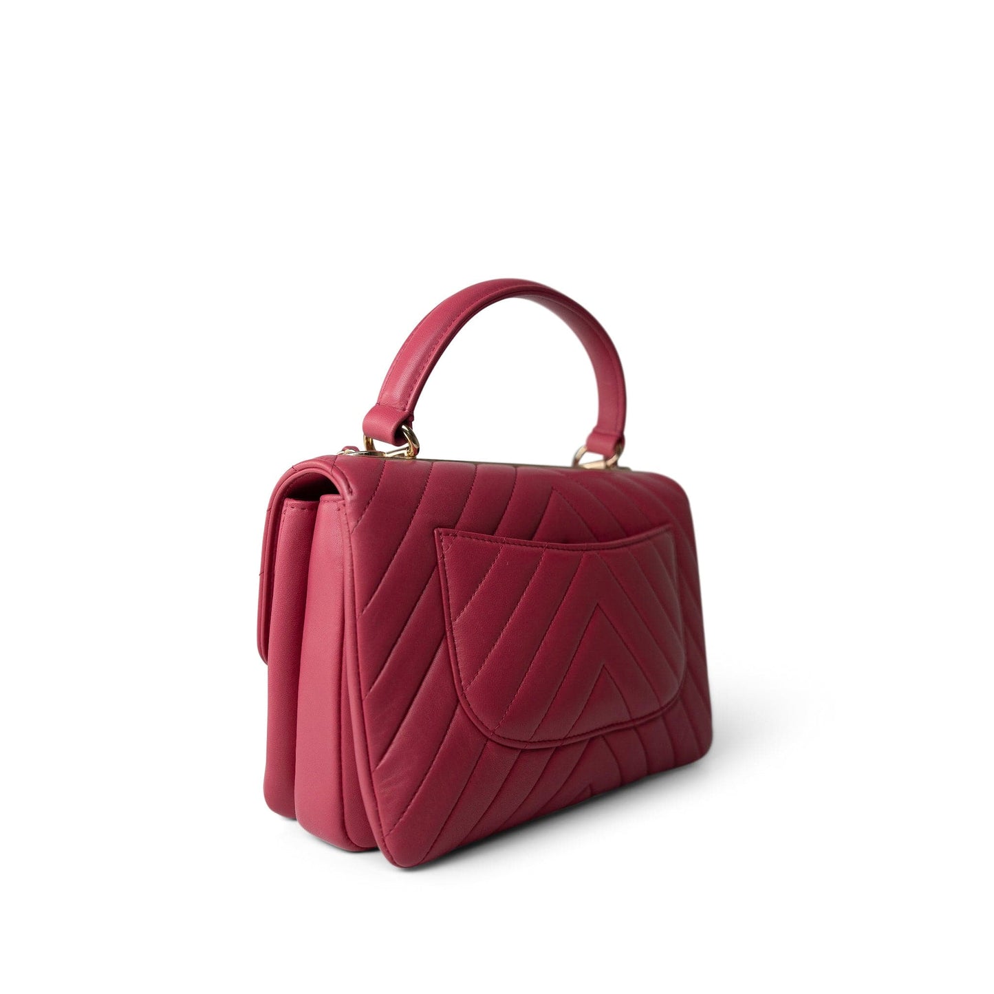 Dark Pink Chevron Trendy CC Light Gold Hardware