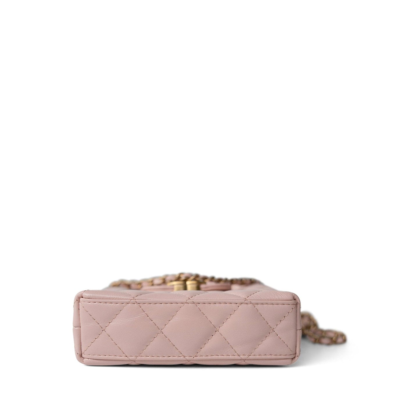 Light Pink Shiny Aged Calfskin Nano Kelly Mini Shopper