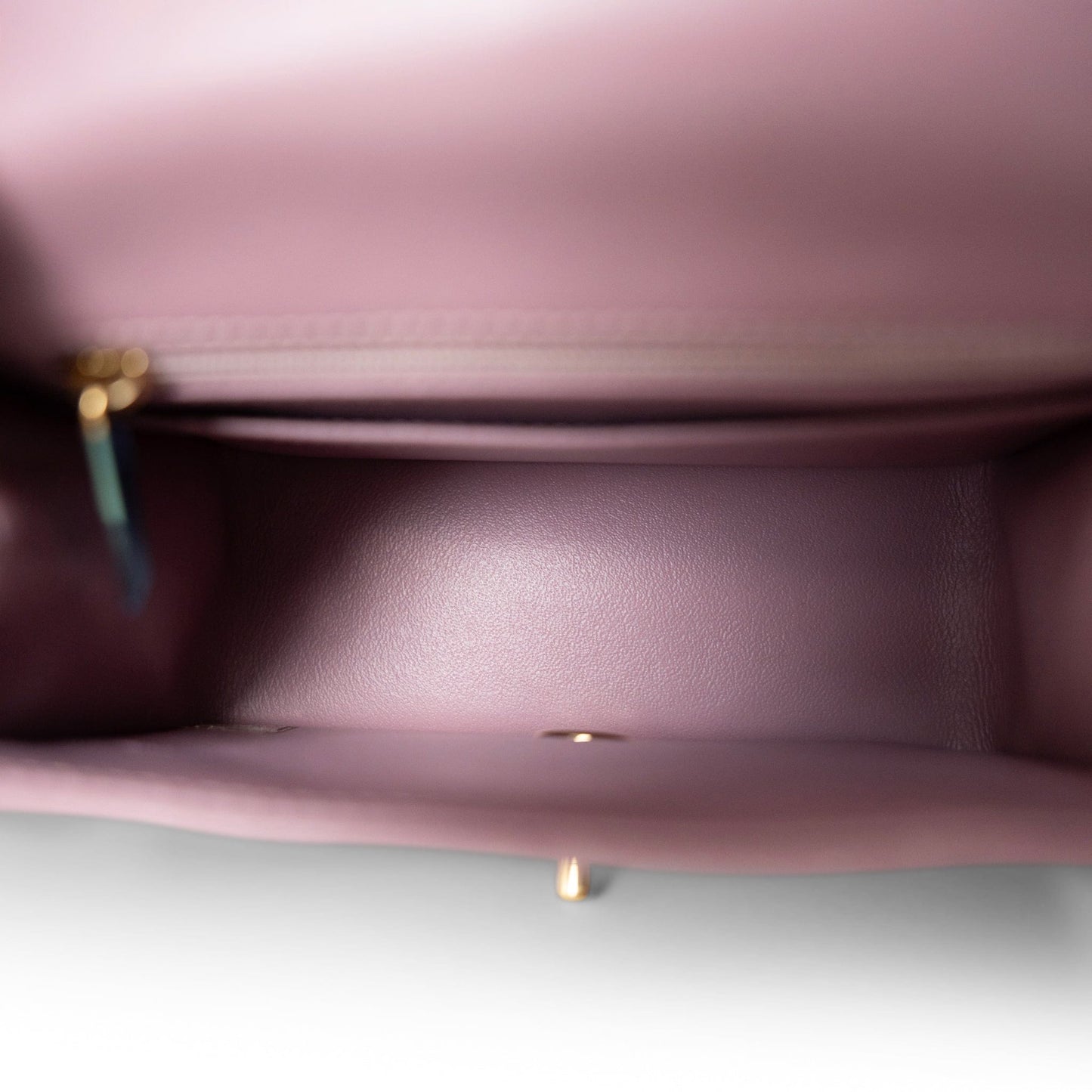 Mauve Lambskin Quilted Mini Square Flap