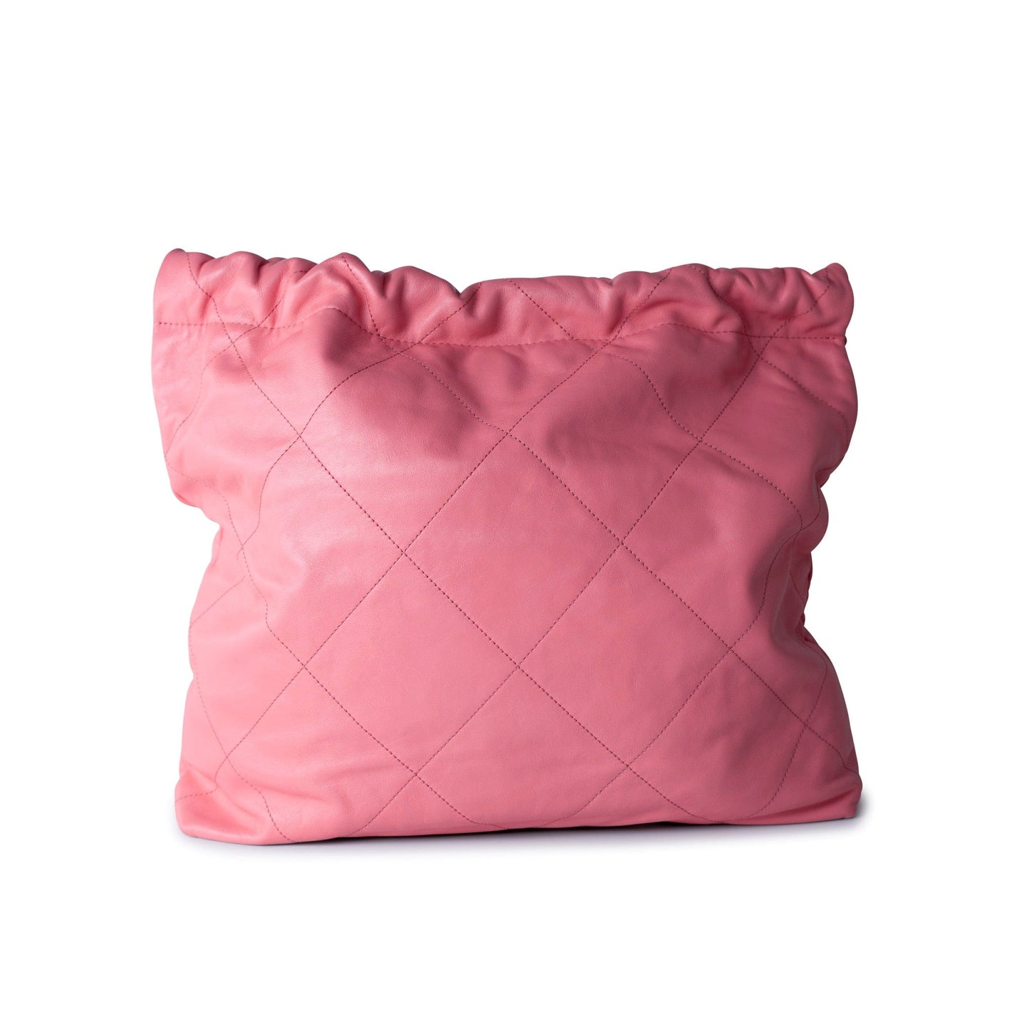 Medium Pink Calfskin Quilted 22 Hobo Bag Antique Gold Hardware