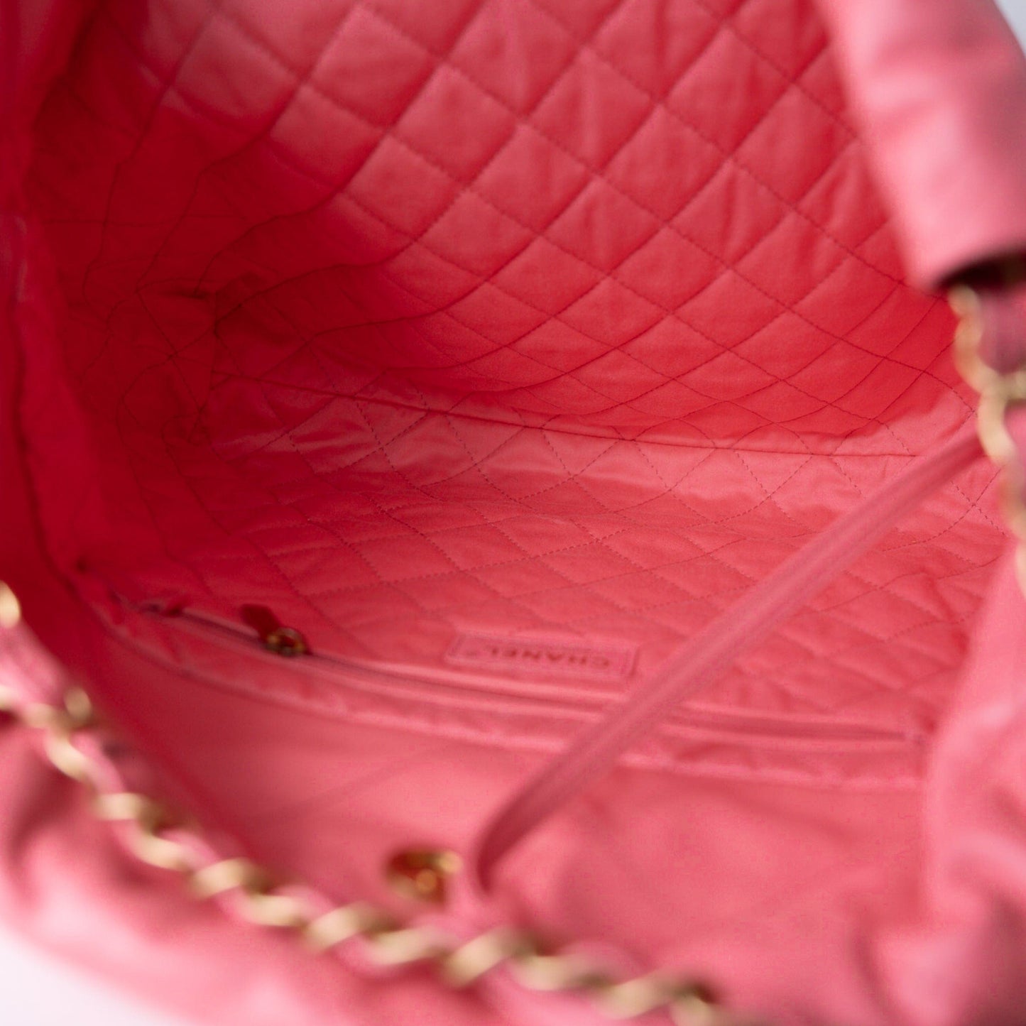 Medium Pink Calfskin Quilted 22 Hobo Bag Antique Gold Hardware