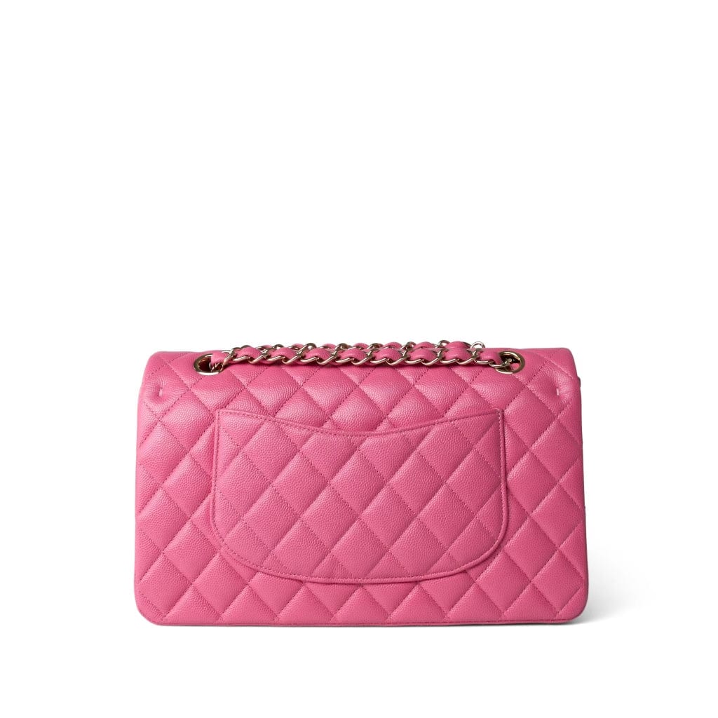 Pink Caviar Quilted Classic Flap Medium Light Gold Hardware