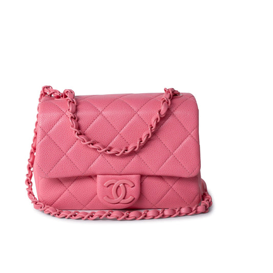 Pink Caviar Quilted Incognito Square Flap Bag