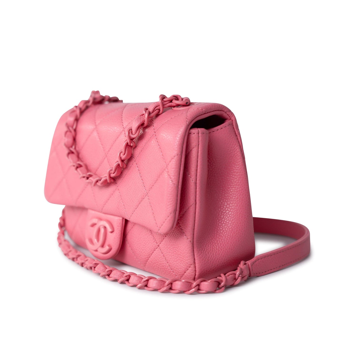 Pink Caviar Quilted Incognito Square Flap Bag